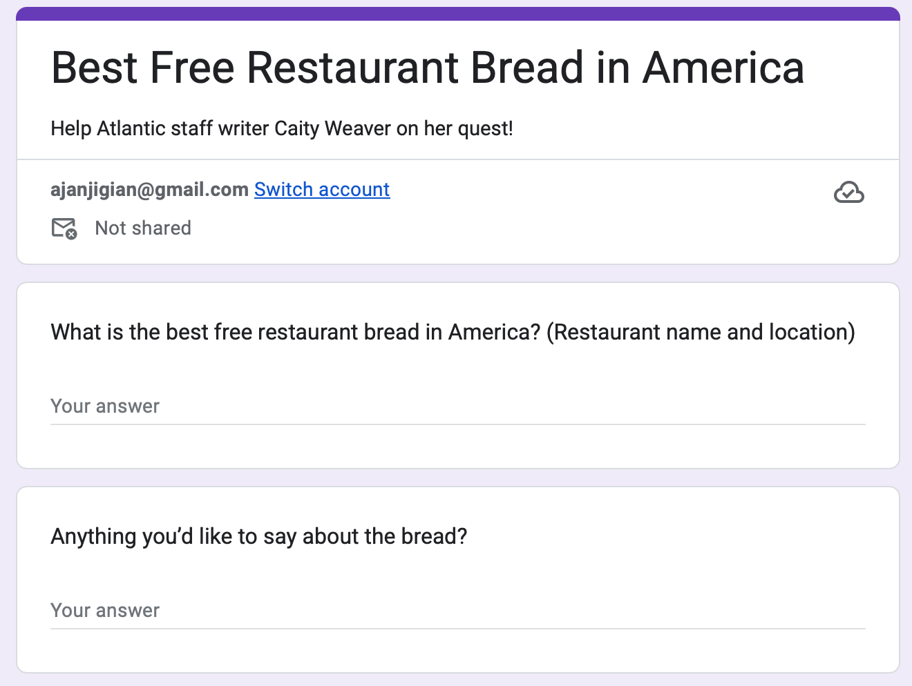 Friday (Restaurant) Bread Basket 11/14/25